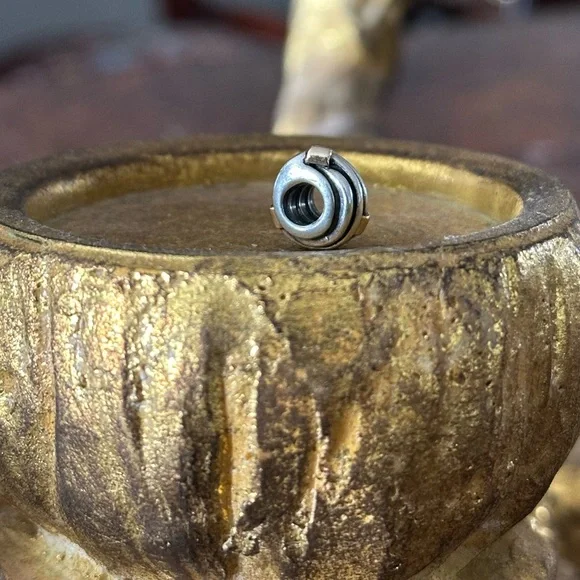 Pandora Two Tone 14K Gold Silver Twisted Rope Charm - Picture 7 of 15